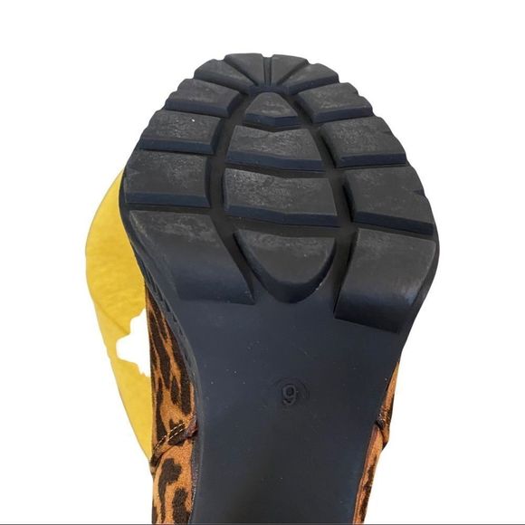 Seven7 Munich leopard print platform boots chunky heel size 9 tan/brown NWT - Picture 6 of 6